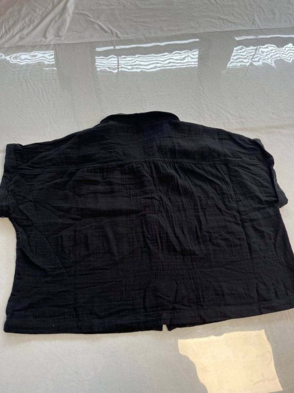 Old Navy Black Gauze Dolman Sleeve Button Front Blouse Large NWT - Picture 7 of 12